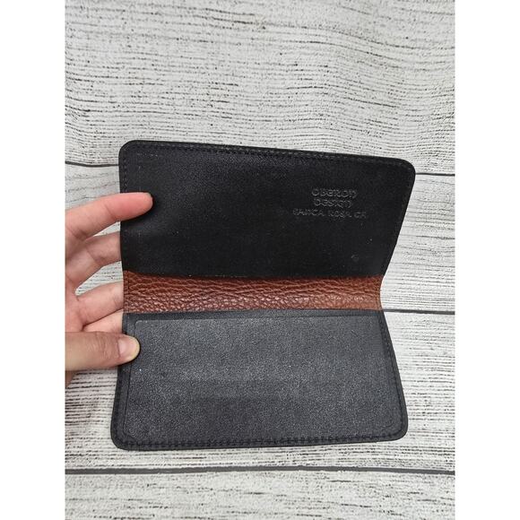 Oberon Design Pebbled Leather Check Book Cover - Brown With Tree - Picture 3 of 6